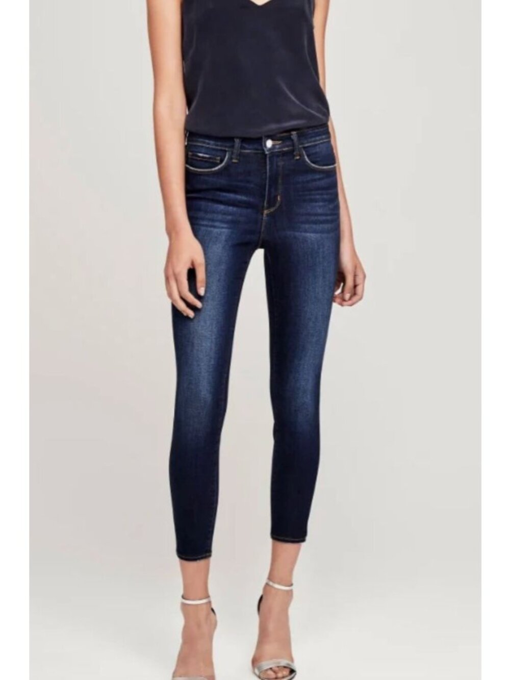 L'AGENCE Margot Skinny High Rise Jeans Baltic Size 23